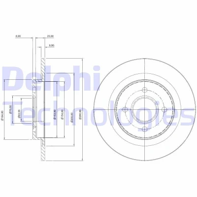 Bilde av DELPHI BG3743 Bremseskiver 280 10 4 fullt ut oljet ubehandlet uten hjullager, ABS sensorring FORD: Focus Mk1 Hatchback, Stasjonsvogn