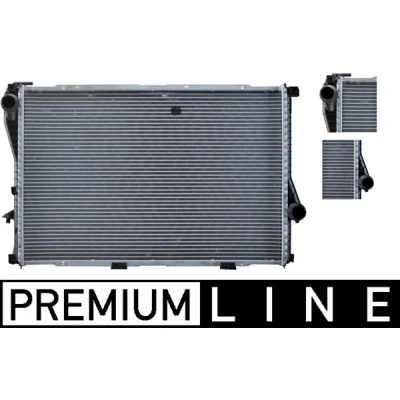 Bilde av MAHLE ORIGINAL CR 296 000P Radiator for kjøretøy med/uten klimaanlegg 650 438 34 med hurtigkoplinger Kjøleribber loddet BMW: 7, 5 Sedan, Touring