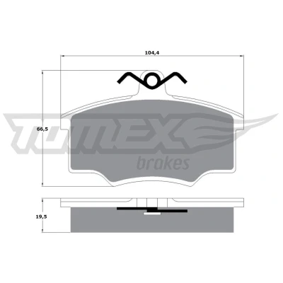 Bilde av TOMEX brakes TX 10 57 Bremseklosser framaksel AUDI: 80 B3, Coupe B2, VOLVO: 340 360 Hatchback
