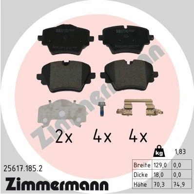 Bilde av Bremseklosser sett, Framaksel, bmw 2 active tourer [u06], x1 [u11], x2 [u10], mini countryman, 3410 8 837 151