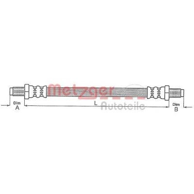 Bilde av METZGER 4112328 Bremseslange 488 M10 x 1 FORD: Granada, Granada Stasjonsvogn