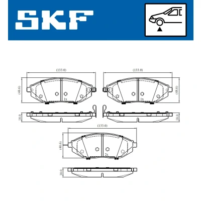 Bilde av SKF VKBP 80305 A Bremseklosser med akustisk slitasjevarsel
