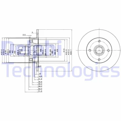 Bilde av DELPHI BG2389 Bremseskiver 226 10 4 fullt ut oljet ubehandlet uten hjullager, ABS sensorring VOLKSWAGEN: GOLF 3, 2, Passat B5 Sedan