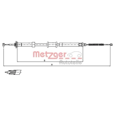Bilde av METZGER 12.0701 Bremsekabel høyre bak 1430/1182 Trommelbrems COFLE FIAT: Panda II Hatchback
