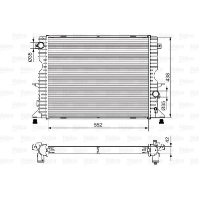 Bilde av VALEO 701545 Radiator Aluminium 438 552 42 uten kjølemiddelregulator Kjøleribber loddet LAND ROVER: Defender SUV