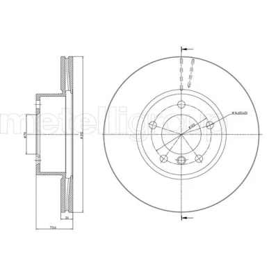 Bilde av METELLI 23 0986C Bremseskiver 312,0 24,0 5 79,0 ventilert spraylakkert BMW: 3 Sedan, Touring, 2 Coupé