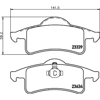 Bilde av HELLA 8DB 355 009 891 Bremseklosser ikke klargjort for slitasjeindikator JEEP: GRAND Cherokee 2, II