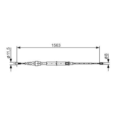 Bilde av BOSCH 1 987 477 891 Bremsekabel 1563 VOLKSWAGEN: Touran I