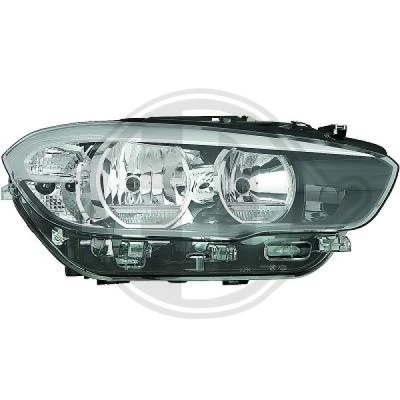 Bilde av DIEDERICHS 1281183 Frontlykter venstre H7/H7, PY21W Halogen med kjørelys (LED) for høyrekjøring motor høydejustering hovedlys BMW: 1 Hatchback