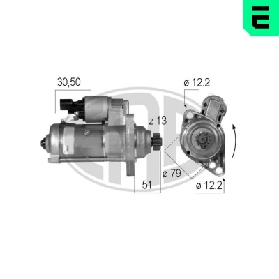 Bilde av ERA 220583A Starter 12 2 13 VOLKSWAGEN: Multivan 5 (7HM, Transporter 5, Bus, AUDI: A3 Sportback