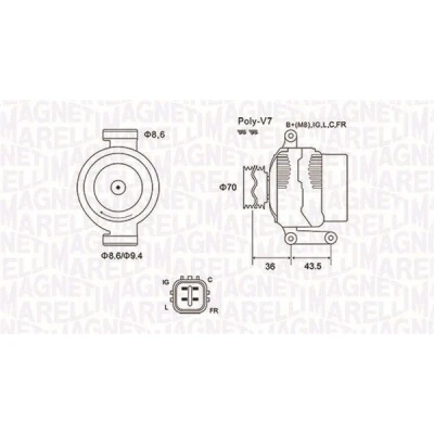 Bilde av MAGNETI MARELLI 063731980010 Dynamo 12V 130A HONDA: CR V 2