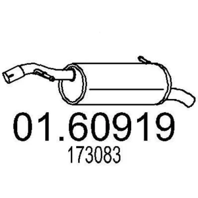 Bilde av MTS 01.60919 Sluttlyddemper 950mm PEUGEOT: 207 Hatchback