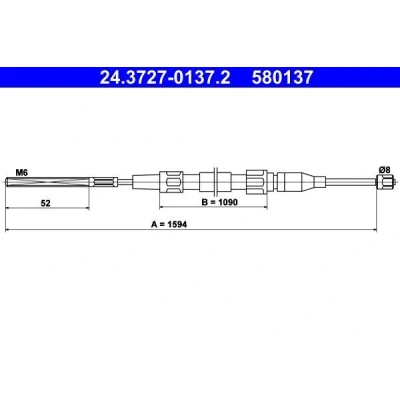 Bilde av ATE 24.3727 0137.2 Bremsekabel 1594