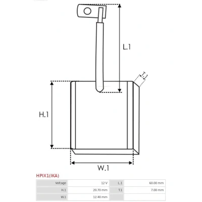 Bilde av AS PL BSX137 143(IKA) Børste, starter 8,90mm 15,90mm 17,00mm