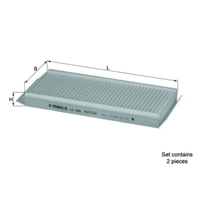 Bilde av MAHLE ORIGINAL LA 349/S Kupéfilter Partikkelfilter 236,0 95 25,0 HYUNDAI: Terracan, Terracan Varebil / SUV