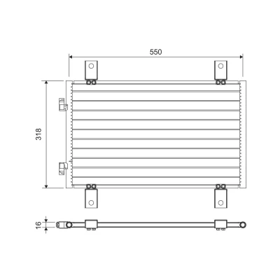 Bilde av VALEO 818018 Kondensator uten tørker 15 Aluminium 340 R 134a FIAT: Ducato II Flatvogn lastebil/Chassis