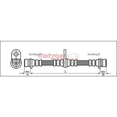 Bilde av METZGER 4113290 Bremseslange 320 F10 x 1