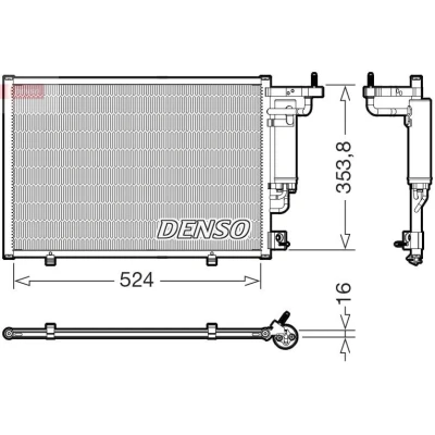 Bilde av DENSO DCN10059 Kondensator 524mm FORD: FIESTA 6