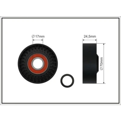 Bilde av Strammerull, kilerem med ribber, mitsubishi colt vi, smart forfour, 1345A001, 639 200 04 70, 6392000470, A A6392000470