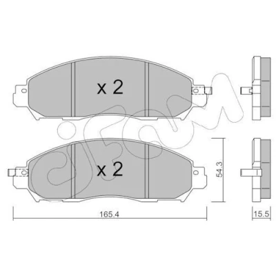 Bilde av CIFAM 822 1081 1 Bremseklosser med akustisk slitasjevarsel NISSAN: Leaf II
