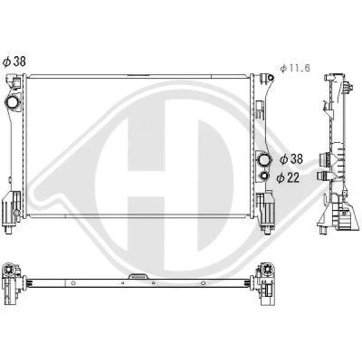 Bilde av DIEDERICHS DCM3881 Radiator Aluminium 690 419 26 Climate Kjøleribber loddet MERCEDES BENZ: Vito Van
