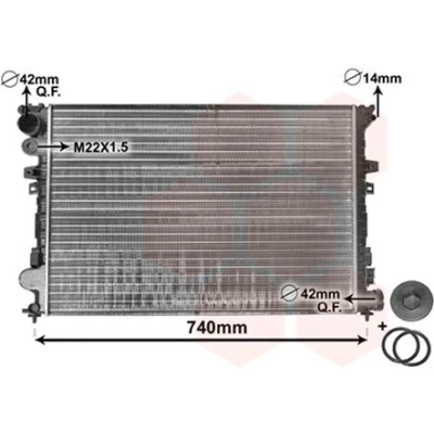 Bilde av VAN WEZEL 09002089 Radiator Aluminium 670 473 35 *** IR PLUS med tetning blindplugg Kjøleribber satt sammen mekanisk