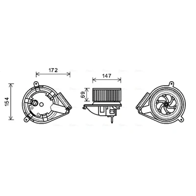 Bilde av PRASCO MS8616 Elektromotor, innendørsvifte 12