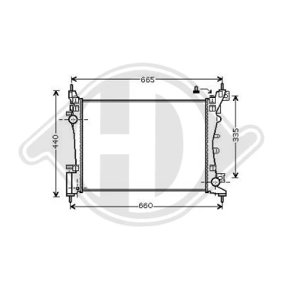 Bilde av DIEDERICHS DCM1984 Radiator Aluminium 540 375 26 Climate