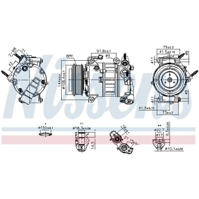 Bilde av NISSENS 890589 Kompressor 7VS19EC 12 PAG 46 YF R 134a FORD: S Max Mk2