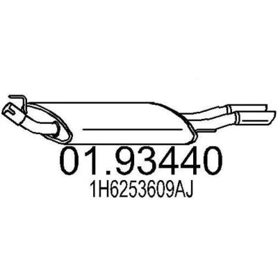 Bilde av MTS 01.93440 Sluttlyddemper 850 VOLKSWAGEN: Golf 3 Cabrio