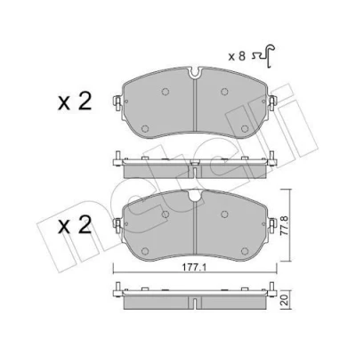 Bilde av METELLI 22 1342 0 Bremseklosser med akustisk slitasjevarsel LAND ROVER: Discovery Sport