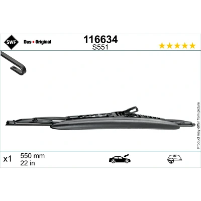 Bilde av Vindusvisker Swf 116634 550mm Bøyleviskeblad med spoiler 22tomme AUDI: A6 C5 Avant, Sedan, A4 B5 Avant