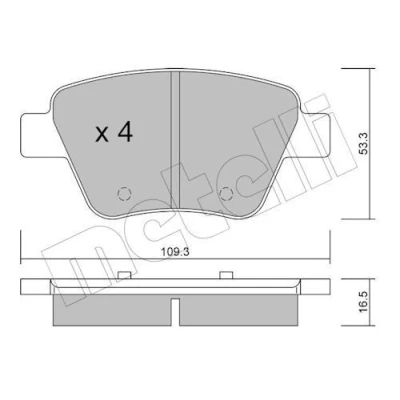 Bilde av Bremseklosser sett METELLI 22 0889 0
