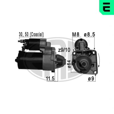 Bilde av ERA 220697A Starter 12 1,1 30 50 64 FIAT: 500 Hatchback, BRAVO 2, Doblo II Varebil / Stasjonsvogn, FORD: KA Hatchback