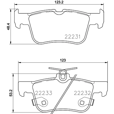 Bilde av HELLA 8DB 355 023 301 Bremseklosser med akustisk slitasjevarsel FORD: Mondeo 5 Kombi, S Max Mk2, Galaxy Mk3 MPV
