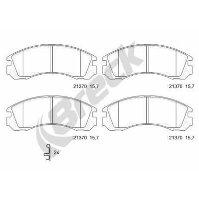 Bilde av BRECK 21370 00 701 Bremseklosser med akustisk slitasjevarsel antihyle blikk tilbehør MITSUBISHI: OUTLANDER 3, Lancer 8 Limousine
