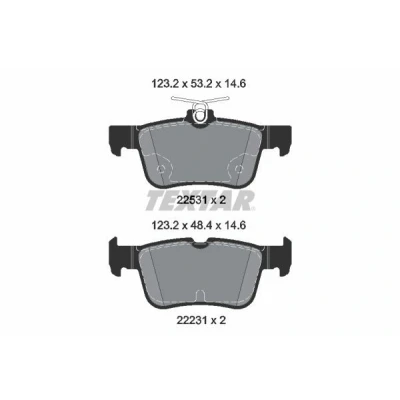 Bilde av TEXTAR 2253105 Bremseklosser ikke klargjort for slitasjeindikator FORD: Mondeo 5 Kombi, S Max Mk2,