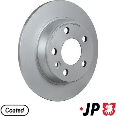 Bilde av JP GROUP 1163206700 Bremseskiver bakaksel 268 10 5 fullt ut belagt VOLKSWAGEN: Sharan I, FORD: Galaxy Mk1 MPV, SEAT: Alhambra I