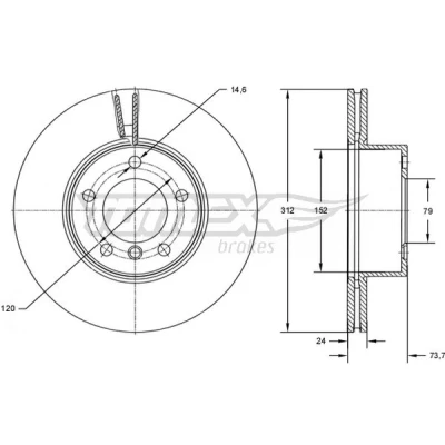 Bilde av Bremseskive TOMEX Brakes TX 72 78