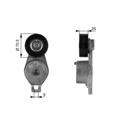 Bilde av GATES FleetRunner Micro V Kit T38185 Strammerull CHRYSLER: VOYAGER 4, JEEP: WRANGLER 2