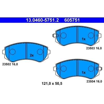 Bilde av ATE 13.0460 5751.2 Bremseklosser med akustisk slitasjevarsel NISSAN: Patrol GR 5 SUV