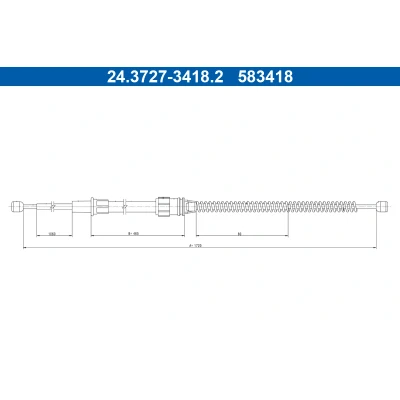 Bilde av ATE 24.3727 3418.2 Bremsekabel 1720 VOLKSWAGEN: Polo VI