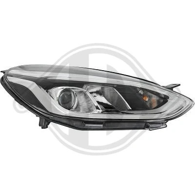 Bilde av DIEDERICHS 1407982 Frontlykter høyre LED, H7/H1 med kjørelys (LED) motor for høydejustering hovedlys