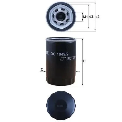 Bilde av MAHLE ORIGINAL Oljefilter Påskruingsfilter OC 1049/2