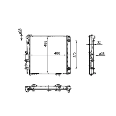 Bilde av MAHLE ORIGINAL CR 339 000S Radiator for kjøretøy med/uten klimaanlegg 487 484 42 Kjøleribber loddet MERCEDES BENZ: S Klasse Sedan