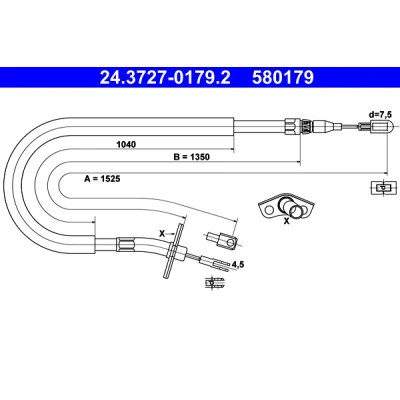 Bilde av ATE 24.3727 0179.2 Bremsekabel 1525 MERCEDES BENZ: Sprinter 4 T Van