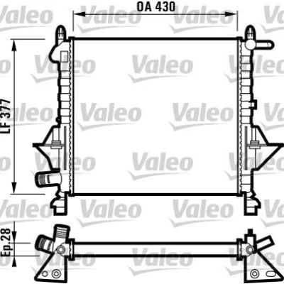 Bilde av VALEO 732051 Radiator Aluminium 430 378 34 uten kjølemiddelregulator Kjøleribber satt sammen mekanisk