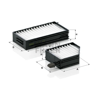 Bilde av MANN FILTER CU 21 002 2 Kupéfilter Partikkelfilter 131, 205 102 40 SUBARU: Outback III, Legacy 3 Limousine