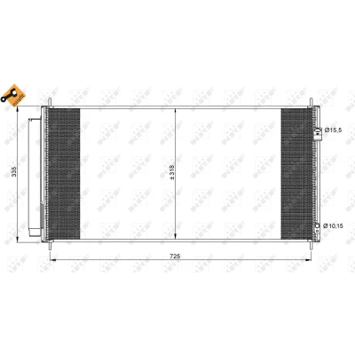 Bilde av NRF EASY FIT 35943 Kondensator med tørker, tetningsring 15,5 10,2 Aluminium 725