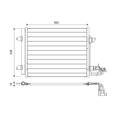 Bilde av VALEO 817806 Kondensator med tørker Aluminium 441 R 134a VOLKSWAGEN: Caddy 3, Touran I